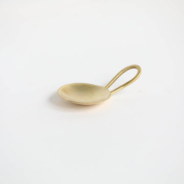 Lune Condiment Spoon - Green and Brass
