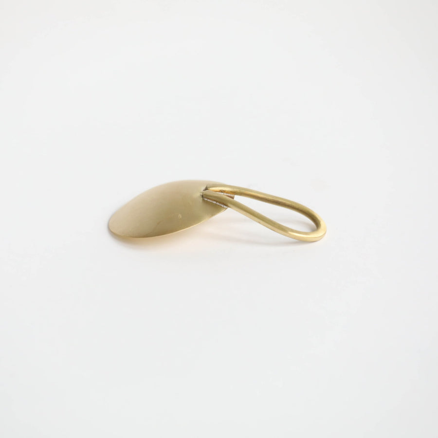 Lune Condiment Spoon - Green and Brass