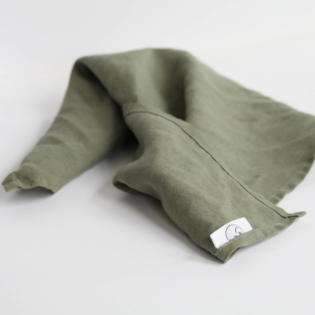 Olea French Linen Napkin Set of 4 - Green and Brass