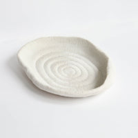 Reef Coral Textured Tray White - Green and Brass