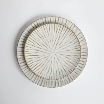 [SAMPLE] Daintree Ceramic Dinner Plate 26cm - Green and Brass